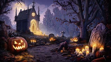 Download Spooky Graveyard Halloween Pictures | Wallpapers.com