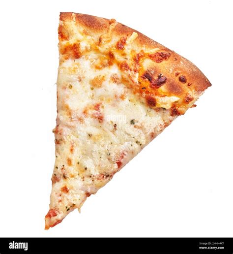 Slice of italian 4 cheese pizza over white isolated background Stock ...