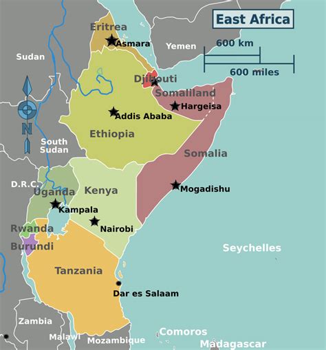 Map Of East African Countries - World Map