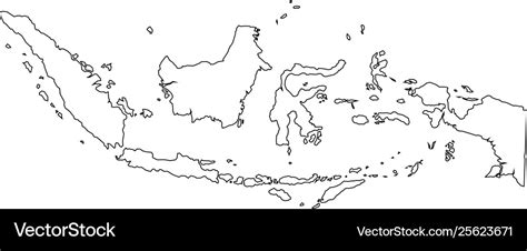 Indonesia map outline graphic freehand drawing on Vector Image