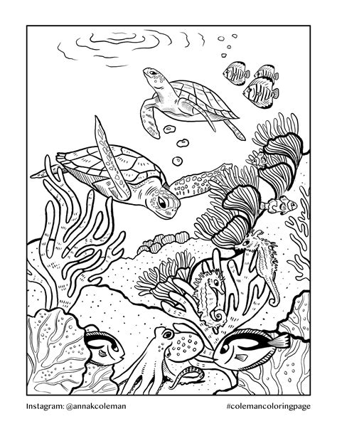 Free Printable Coral Reef Coloring Pages