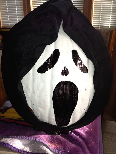 Ghost Face Scream Pumpkin | Painted pumpkins, Pumpkin carving, Ghost ...