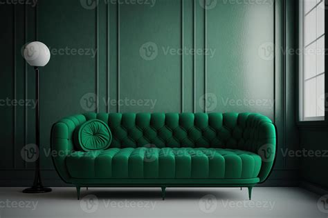 Emerald green mattress sofa with knot pillow on a designer. 22724161 ...