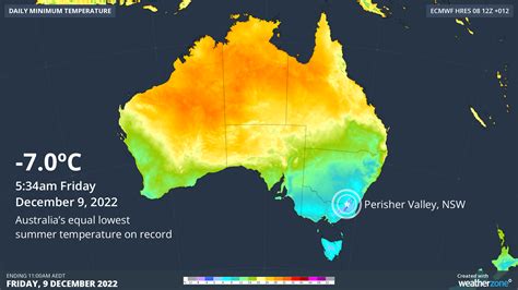 Australia's lowest summer temp on record