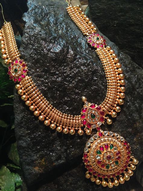 Broad Antique Long Haram from Queens Jewellery - South India Jewels