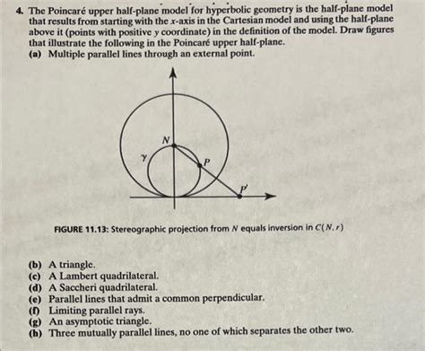 4. The Poincaré upper half-plane model for hyperbolic | Chegg.com