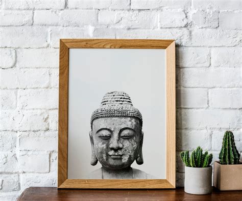 Buddha wall art. Extra large wall art meditating black and | Etsy