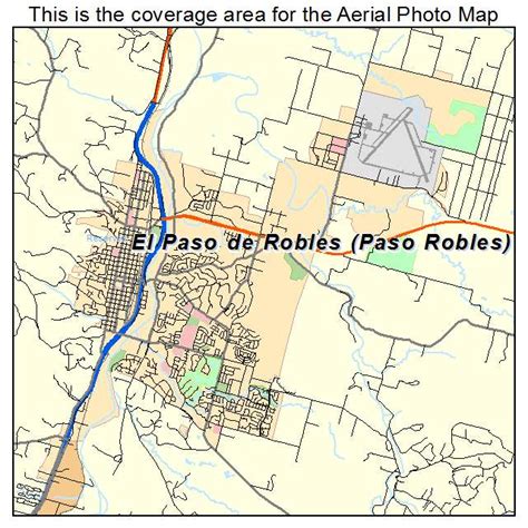 Aerial Photography Map of El Paso de Robles Paso Robles, CA California