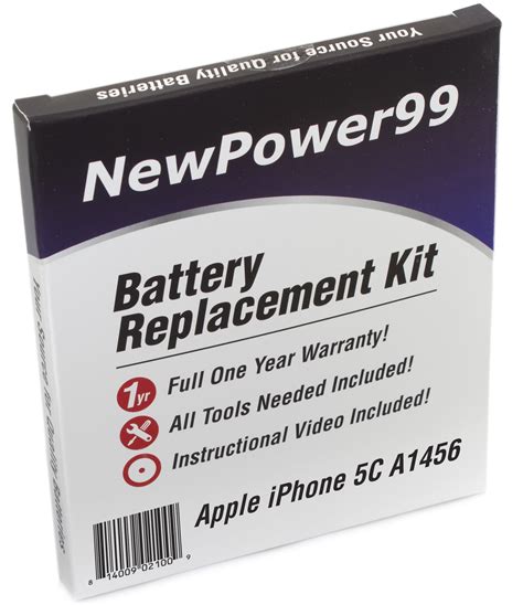 Apple iPhone 5C A1456 Battery Replacement Kit with Tools, Video ...