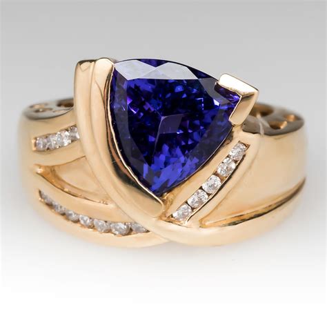 5 Carat Tanzanite Ring Diamond Accents 14K Gold $4,299.00 Jewelry ...