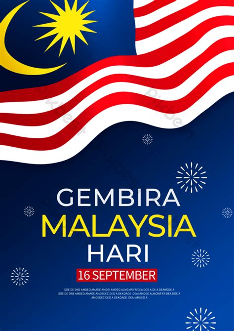 Malaysia Flag Flying Fireworks Independence Day Festive Poster | PSD ...