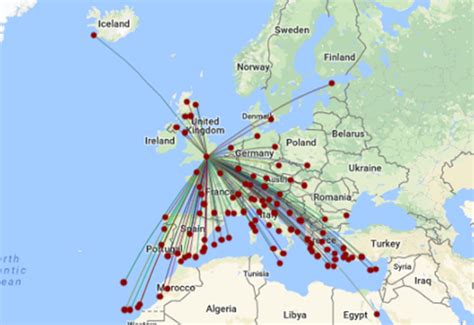 Easyjet Flight Route Map