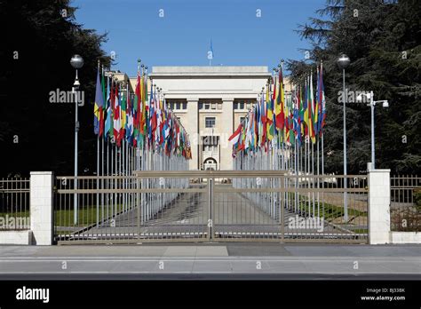 The United Nations European Headquarters office building in Geneva ...