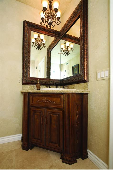 Corner Bathroom Vanity Design Idea | | Corner bathroom mirror, Corner ...