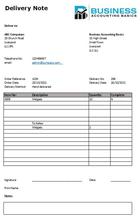 Delivery Note Template Guide And FREE Download In Excel