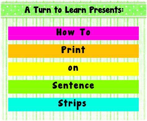 Classroom Freebies Too: Print on Sentence Strips