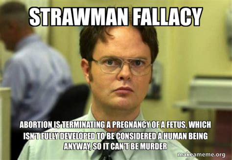 Strawman fallacy Abortion is terminating a pregnancy of a fetus, which ...