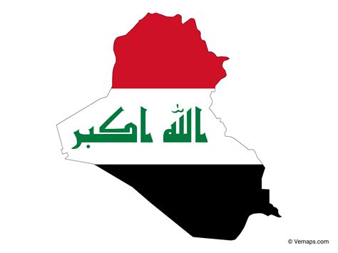 Flag Map of Iraq | Free Vector Maps