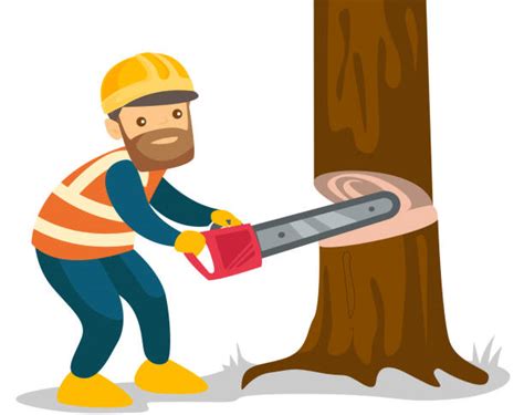 Man Cutting Trees Illustrations, Royalty-Free Vector Graphics & Clip ...