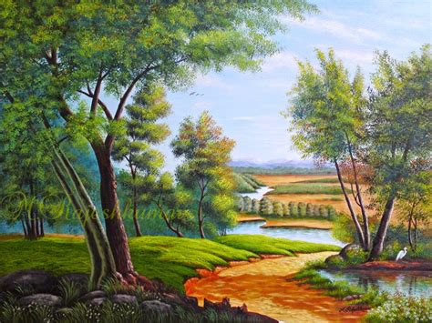 Acrylic Canvas Painting Landscape at PaintingValley.com | Explore ...