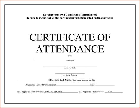 Certificate Of Attendance Template Free Download - FREE PRINTABLE TEMPLATES