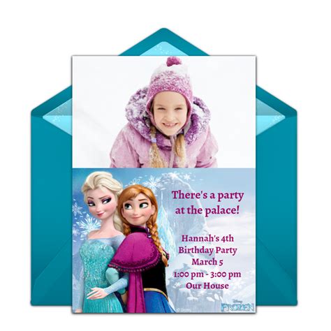 Customizable Frozen Photo - Elsa & Anna online invitations. Easy to ...