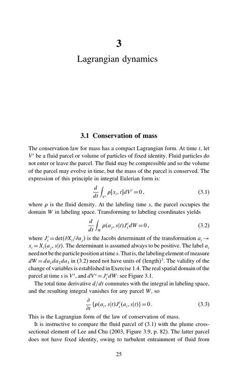 Lagrangian dynamics (Chapter 3) - Lagrangian Fluid Dynamics