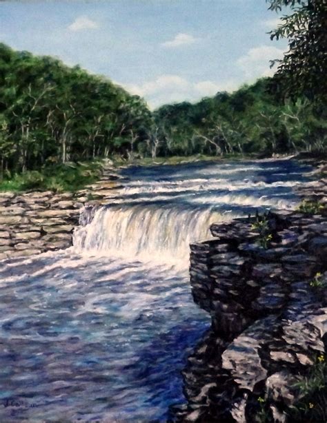 Fine Art Original River Scene Oil Painting 20 X 16 cataract Falls - Etsy