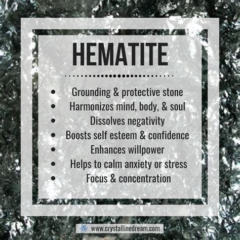 Hematite Meaning & Crystal Properties | Crystal healing stones ...