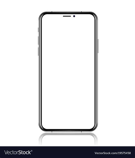 Smartphone with blank white screen realistic Vector Image