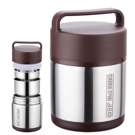 Vacuum Insulated Lunch Box Stainless Steel Jar Hot Cold Thermos Food ...