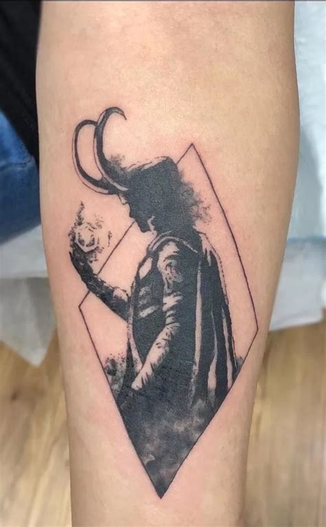 Avengers Loki Blackwork Tattoo - TATTOOGOTO