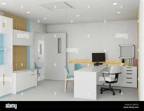 Modern white and bright doctor office or medical office interior design ...