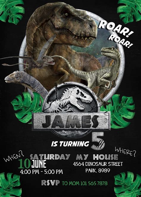 Jurassic World Birthday Invitations Fresh Jurassic Park Birthday ...