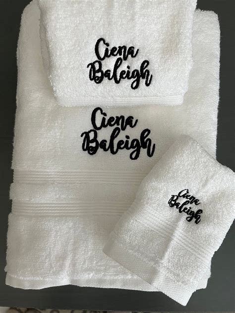 Monogrammed Bath Towel Set Monogrammed 3 Piece Towel Set - Etsy