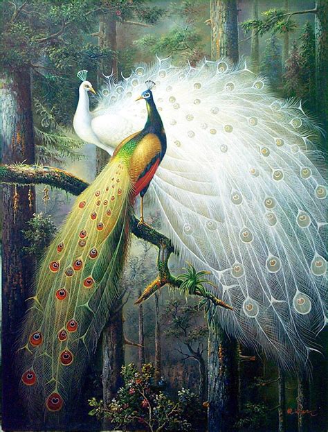 Peacock Oil Painting by FrameOilPaintings.com | Peacock art, Cross ...