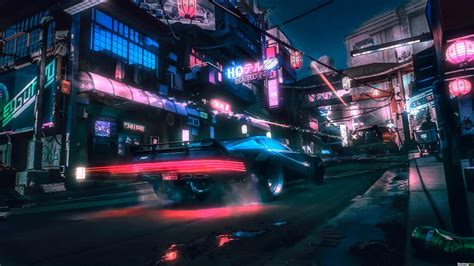 Neon Car in Cyberpunk 2077 Live Wallpaper