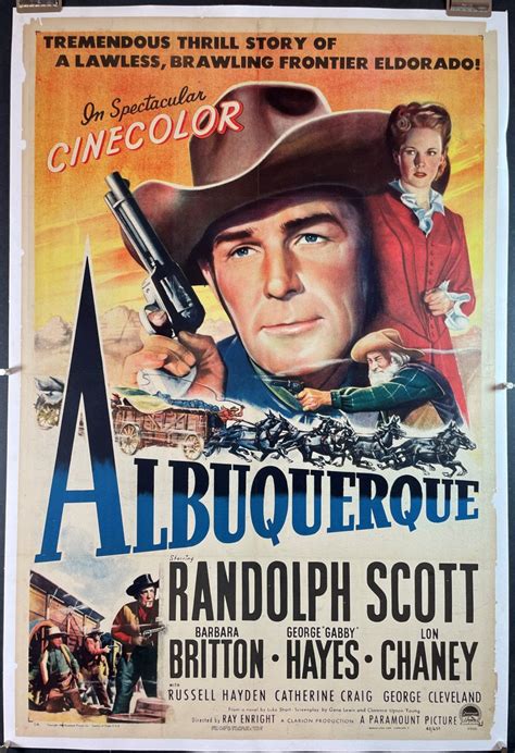 ALBUQUERQUE, Original Randolph Scott Western Movie Poster - Original ...