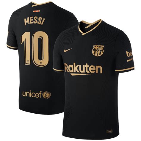 Men's Nike Lionel Messi Black Barcelona 2020/21 Away Authentic Jersey