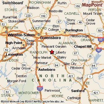 Where is Liberty, North Carolina? see area map & more