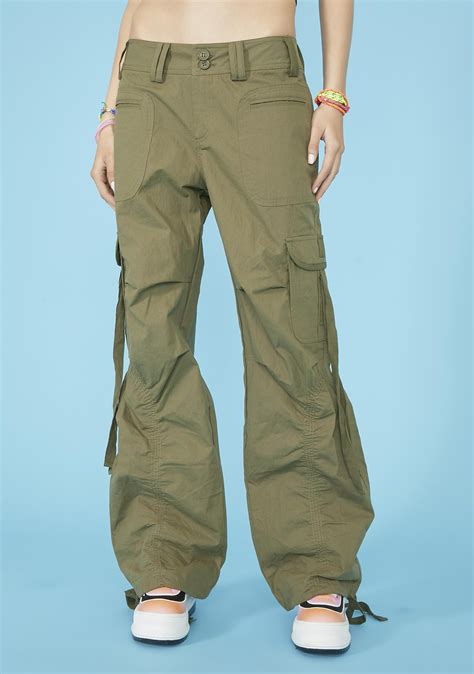 Delia's Baggy Skater Cargo Pants - Olive Green | Dolls Kill