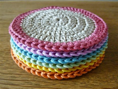 The Little Crochet Stop: Cotton crochet coasters in Orla Kiely style ...