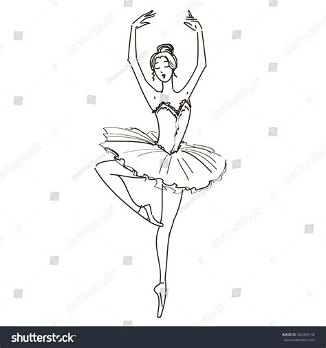 Beautiful Black White Drawing Ballerina On Stock Vector (Royalty Free ...