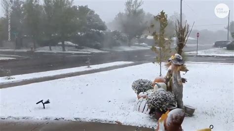 Texas weather: Amarillo hit with rare October thunder snow