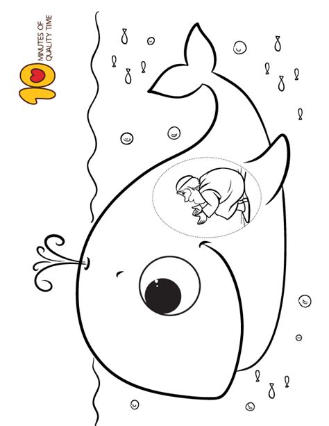 Jonah and the Great Fish Coloring Page | Sunday school coloring pages ...