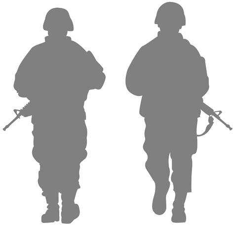 Army Soldiers Silhouette | Free vector silhouettes