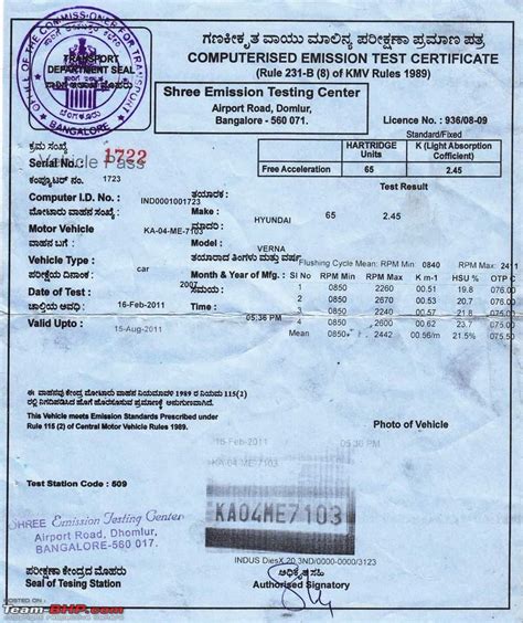 Understanding PUC (Pollution under control) certificate readings - Page ...