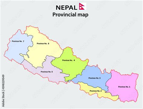 Nepal map. Political and administrative map of Nepal with districts ...