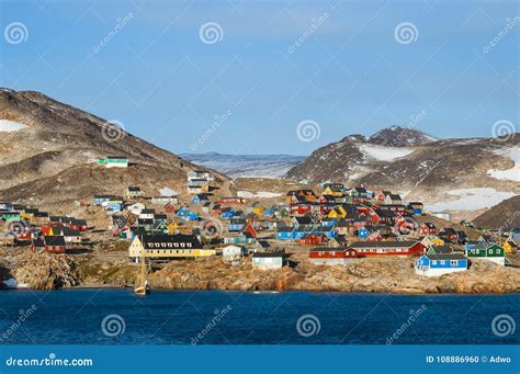 Ittoqqortoormiit Village stock photo. Image of winter - 108886960