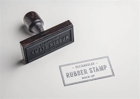 Rectangle Rubber Stamp Mockup